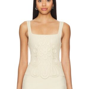 Majorelle Cream Sleeveless Top